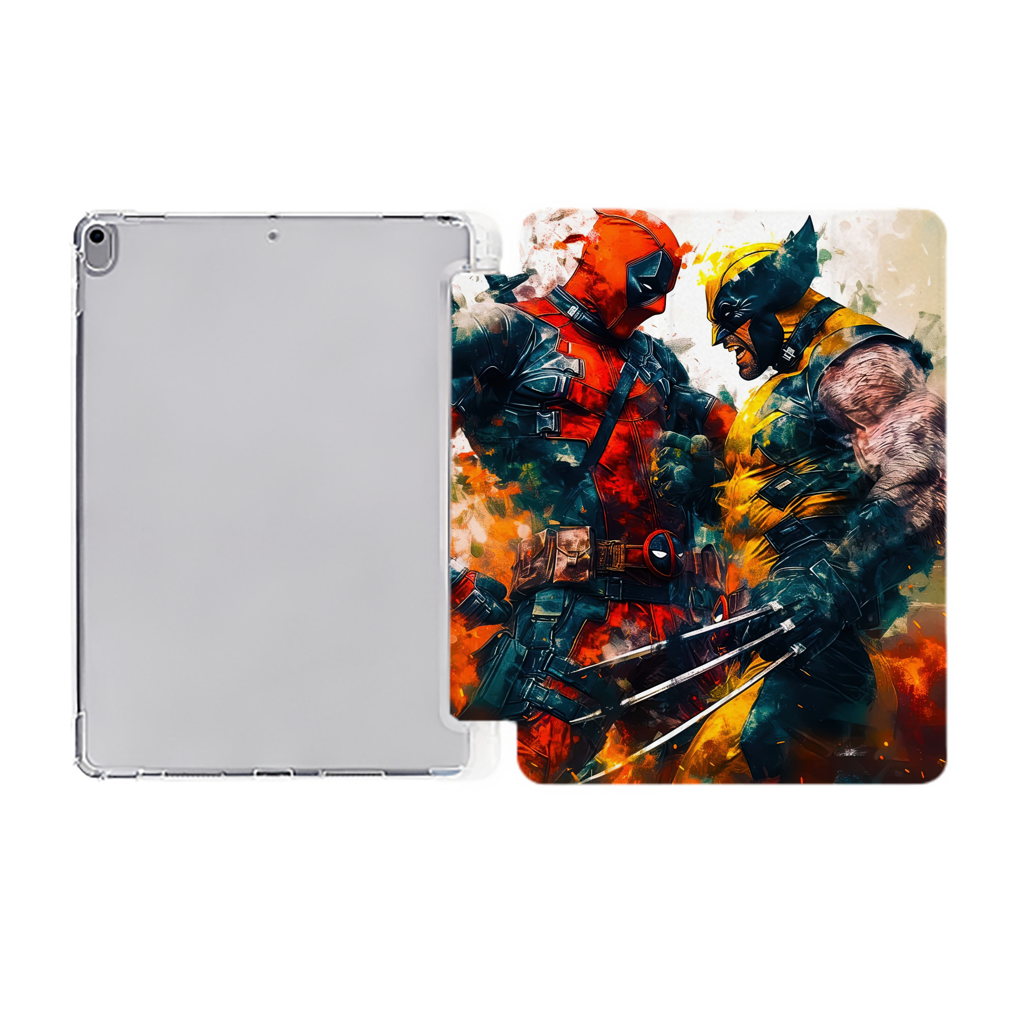 （画像用） Deadpool デッドプール IPad ケース ペン収納付き 三つ折りスタンド PUレザー×シリコン 対応機種9.5/10.5/10.9インチ